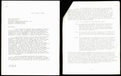 Michael Landon Bonanza Authentic Signed 1982 NBC Contract PSA/DNA #B61343