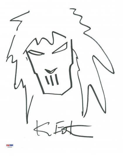 Kevin Eastman Ninja Turtles Signed 11X14 Casey Jones Sketch  PSA #X14231