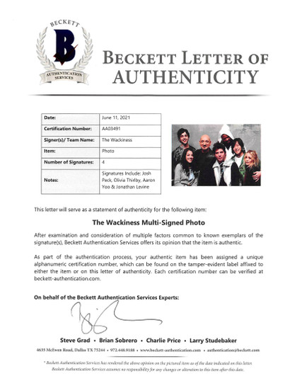 The Wackiness (4) Peck, Thirlby, Yoo & Levine Signed 12x18 Photo BAS #AA03491