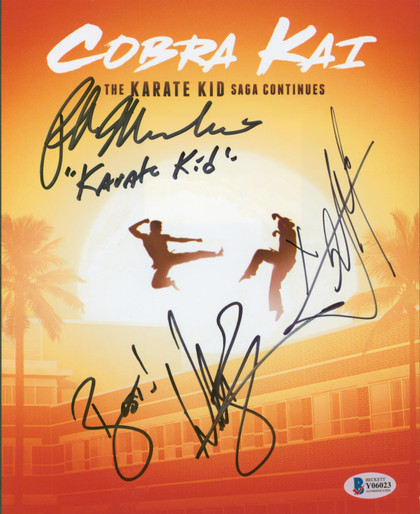 Cobra Kai (3) Macchio, Zabka & Mariduena Authentic Signed 8x10 Photo BAS #Y06023