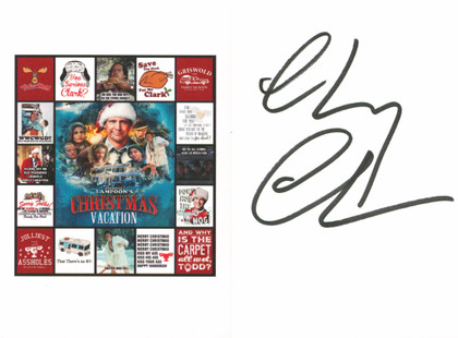 Chevy Chase Christmas Vacation Authentic Signed Collage Greeting Card BAS Wit