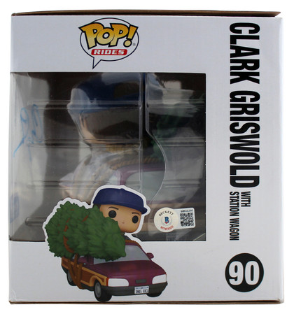 Chevy Chase Christmas Vacation Signed #90 Funko Pop Vinyl Figure w/ Blue Sig BAS