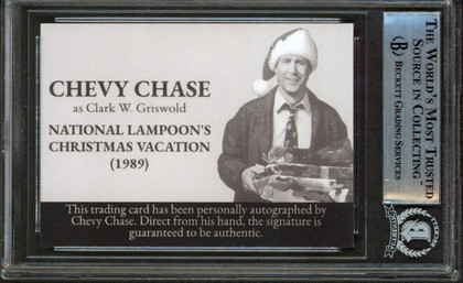 Chevy Chase Christmas Vacation Signed Griswold Custom Trading Card BAS Slabbed 3