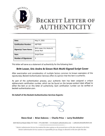 Man Seeking Woman (3) Lower, Andre & Rich Signed Script Cover BAS #AB77609