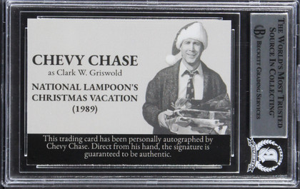 Chevy Chase Christmas Vacation Signed Griswold Custom Trading Card BAS Slabbed 5
