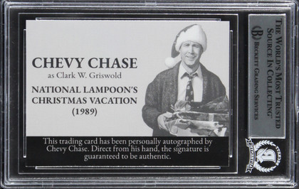 Chevy Chase Christmas Vacation Signed Griswold Custom Trading Card BAS Slabbed 4