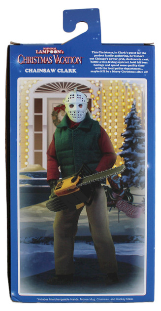 Chevy Chase Christmas Vacation Signed NECA Chainsaw Clark Figure White Sig BAS W