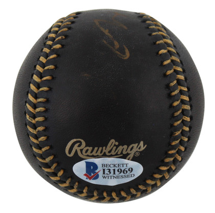 Chevy Chase Fletch Authentic Signed Black Oml Baseball BAS Witnessed #I31969
