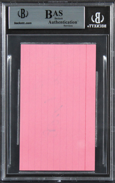 David Letterman The Late Show Authentic Signed 3x5 Index Card BAS Slabbed