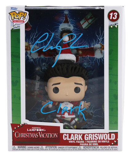 Chevy Chase "Clark" Christmas Vacation Signed VHS Covers Funko Pop BAS Wit