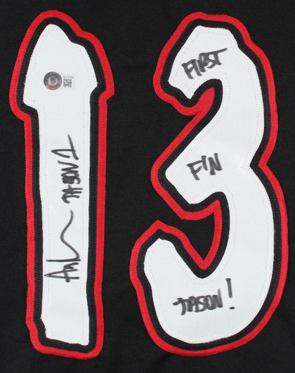Ari Lehman Friday The 13th "First F'N Jason!" Signed Black Hockey Jersey BAS Wit