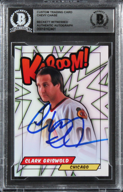 Chevy Chase Christmas Vacation Authentic Signed Custom Trading Card BAS Slabbed