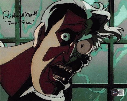 Richard Moll Batman Animated Series "Two Face" Signed 8x10 Photo BAS #BJ054432