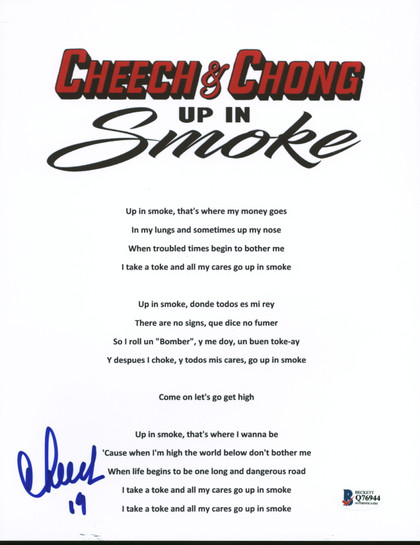 Cheech Marin Up in Smoke Authentic Signed 8.5x11 Music Sheet Photo BAS #Q76944