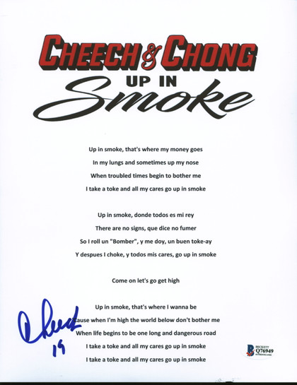 Cheech Marin Up in Smoke Authentic Signed 8.5x11 Music Sheet Photo BAS #Q76949