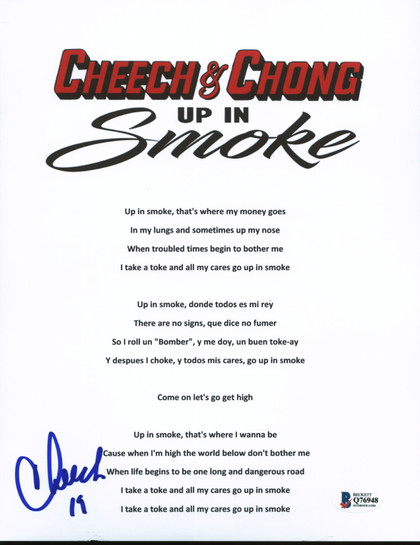 Cheech Marin Up in Smoke Authentic Signed 8.5x11 Music Sheet Photo BAS #Q76948