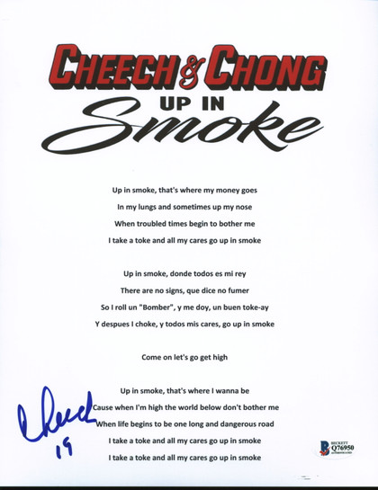 Cheech Marin Up in Smoke Authentic Signed 8.5x11 Music Sheet Photo BAS #Q76950
