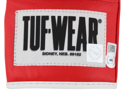 Sylvester Stallone & Talia Shire Rocky Signed Red Boxing Glove BAS #AC26991