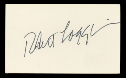Robert Loggia Big Authentic Signed 3x5 Index Card Autographed BAS #BL96579