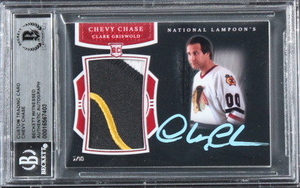 Chevy Chase Christmas Vacation Signed Custom Relic Card BAS Slab #7/10 #16567403