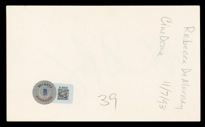 Rebecca De Mornay Risky Business Authentic Signed 3x5 Index Card BAS #BL96829