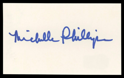 Michelle Phillips Knots Landing Authentic Signed 3x5 Index Card BAS #BL98857