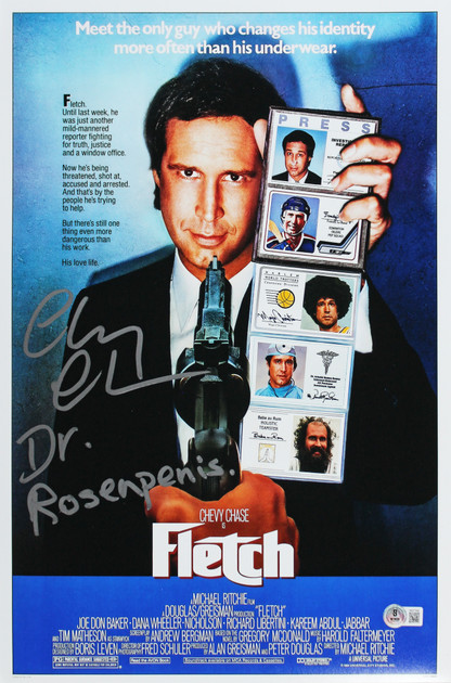 Chevy Chase Fletch "Dr. Rosen*****" Authentic Signed 12x18 Photo BAS #1W377555