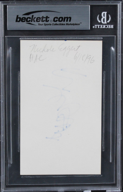 Nicole Eggert Charles in Charge Authentic Signed 3x5 Index Card BAS Slabbed