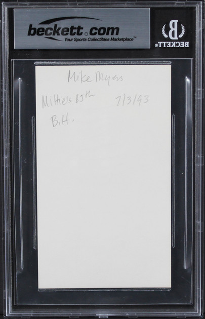 Mike Myers Austin Powers Authentic Signed 3x5 Index Card BAS Slabbed 2