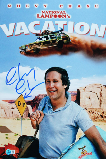 Chevy Chase Vacation Authentic Signed 12x18 Photo w/ Sketch BAS #1W386241