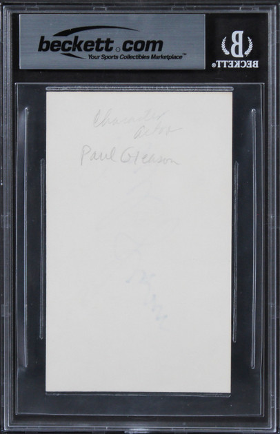Paul Gleason The Breakfast Club Authentic Signed 3x5 Index Card BAS Slabbed