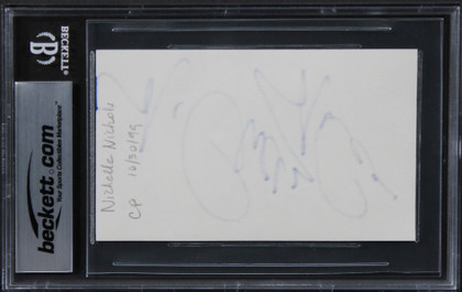 Nichelle Nichols Star Trek Authentic Signed 3x5 Index Card BAS Slabbed Version 1