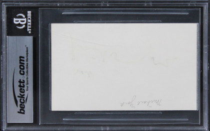 Michael York Austin Powers Authentic Signed 3x5 Index Card BAS Slabbed