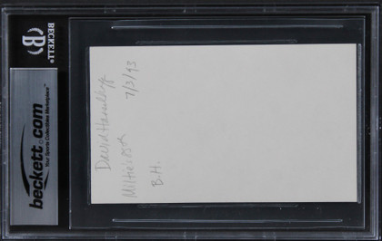 David Hasselhoff Baywatch Authentic Signed 3x5 Index Card BAS Slabbed