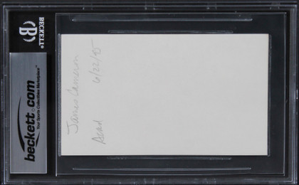 James Cameron Titanic Authentic Signed 3x5 Index Card Autographed BAS Slabbed 1