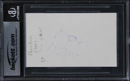 Chris Rock The Longest Yard Authentic Signed 3x5 Index Card BAS Slabbed