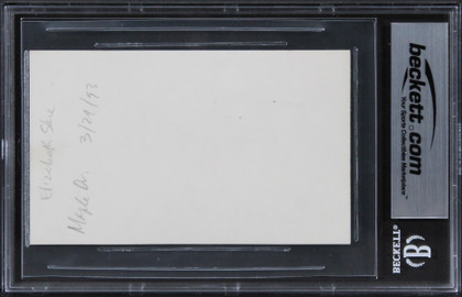 Elisabeth Shue The Karate Kid Authentic Signed 3x5 Index Card BAS Slabbed 3