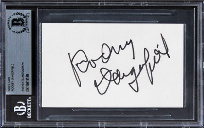 Rodney Dangerfield Caddyshack Authentic Signed 3x5 Index Card BAS Slabbed