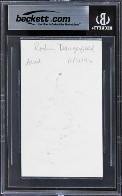 Rodney Dangerfield Caddyshack Authentic Signed 3x5 Index Card BAS Slabbed