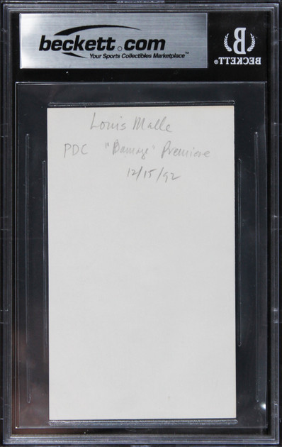 Louis Malle Goodbye, Children Authentic Signed 3x5 Index Card BAS Slabbed 1