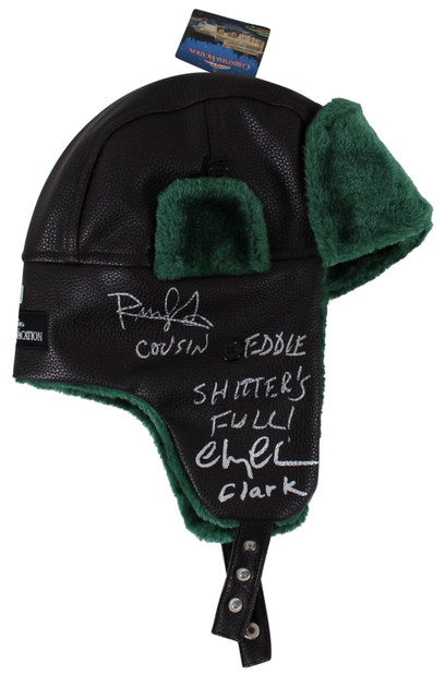 Chevy Chase & Randy Quaid Christmas Vacation "3x Insc" Signed Hat BAS #BK88252
