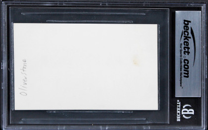 Oliver Stone Platoon Authentic Signed 3x5 Index Card Autographed BAS Slabbed 1 Version 1