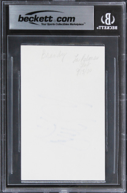 Brandy Singer "Smiley Face" Authentic Signed 3x5 Index Card BAS Slabbed 2