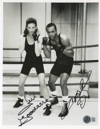 Sugar Ray Leonard & Jill Goodacre Boxout Signed 8x10 Photo BAS #BM03431