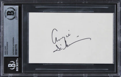Angie Dickinson Pay it Forward Authentic Signed 3x5 Index Card BAS Slabbed