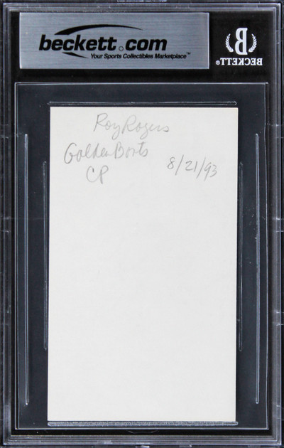 Roy Rogers The Roy Rogers Show Authentic Signed 3x5 Index Card BAS Slabbed 2