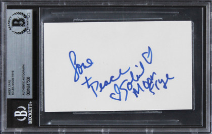 Soleil Moon Frye Punky Brewster "Love & Peace" Signed 3x5 Index Card BAS Slabbed