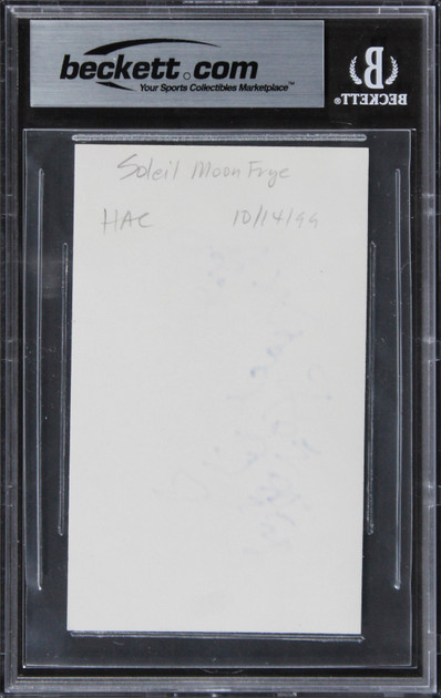 Soleil Moon Frye Punky Brewster "Love & Peace" Signed 3x5 Index Card BAS Slabbed