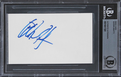 Warren Beatty Bonnie and Clyde Authentic Signed 3x5 Index Card BAS Slabbed 1