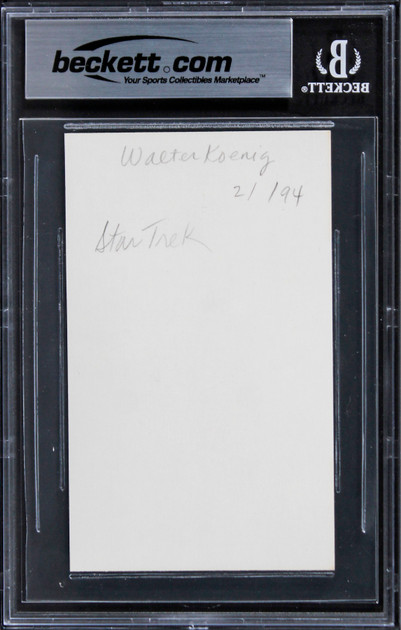 Walter Koenig Star Trek The Movie Authentic Signed 3x5 Index Card BAS Slabbed 1